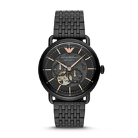 EMPORIO ARMANI 亞曼尼 AR60025 3D立體概念鏤空造型時尚機械腕錶 / 黑 40mm｜樂天全館特惠中★指定刷卡回饋10%