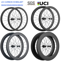Factory Sales Carbon Wheelset 38mm 50mm 60mm 88mm Road Rim Brake Wheels UCI Approved Bicycle Carbon Wheelset Clincher