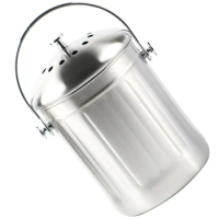 Trash Can for Car Stainless Steel Compost Composter Garbage Composting Bin Bins Counter Countertop