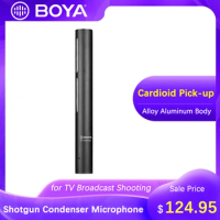 BOYA Cardioid Shotgun Microphone Wide Frequency Response High-pass Filter for TV broadcast documentaries Location Video Shooting