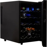 20 Bottle Wine Cooler, Black Thermoelectric Wine Fridge, 1.7 cu. ft. (48L), Freestanding Wine Cellar,