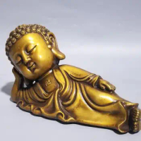 Pure copper crafts Buddha statue copper statue of reclining Buddha Buddha home furnishings wholesale and custom-made