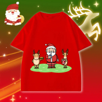 COD เสื้อยืดสำหรับผู้ใหญ่ / เด็ก ซานตาคลอสพิมพ์ Cotton ซานตาคลอสและกวางการ์ตูนคริสต์มาสเสื้อยืด T888