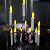 Dance LED Electric Long Candle Light Flameless Candles Battery Operated Tealights Christmas Wedding Party Decor warm white gift