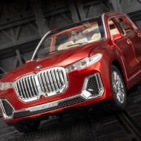Mô hình ô tô hợp kim BMW X7 tỷ lệ 1:24, xe SUV đô thị, xe địa hình, cửa và nắp động cơ cùng khoang h