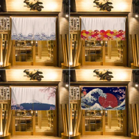 Japanese-style Door Curtain Shop Door Head Decoration Hanging Curtain Kitchen Partition Curtain Restaurant Bar Half Curtain