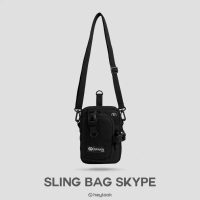 SAWANIMURA - Slingbag Simple Minimalist Hanging Wallet Hitam Polos Premium Tas Dompet Kalung Leher S