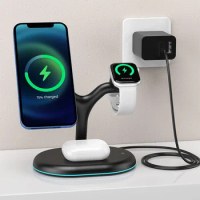 3 in 1 Magnetic Wireless Charger for iPhone 13 Pro Max/12 Chargers for Apple Watch 6 SE Airpods Pro 2 3 Charger Holder Free Ship
