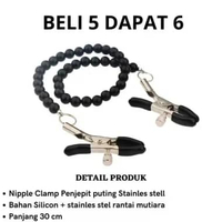 D894 Nipple Clamp Stainles stell Penjepit nipple putting Rantai Mutiara bdsm toys pria wanita BDSM L