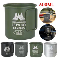 300ML Camping Mug Aluminium Alloy Folding Cup Nature Hike Mug Ultra-Light Camping Travel Water Cup Outdoor Camping Cookware