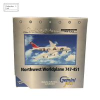 GEMINI JETS 1:400 NORTHWEST WORLDPLANE 747-451 #GJNWA006 飛機模型【Tonbook蜻蜓書店】