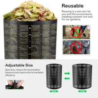 500 Gallon Outdoor Compost Bin, Expandable Composter, Easy to Setup &amp; Large Capacity for Backyard