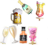 [Hare.D] 香檳 酒瓶 酒杯 啤酒 威士忌 雞尾酒 鋁膜氣球 生日氣球 求婚 生日 公司慶祝 派對小物