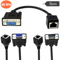 DB9 RS232 to RJ45 Extender, DB9 9-Pin Serial Port Female&Male to RJ45 CAT5 CAT6 Ethernet LAN Extend 