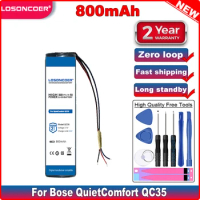 LOSONCOER Good Quality Battery 800mAh Battery for Bose QuietComfort QC35 &amp; QC35 II Accumulator 3-wire headset Battery