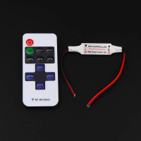 135pcs 5--24V LED Dimmer Controller RF 11-Key Monochrome Montroller Wireless Remote Control สำหรับไฟ
