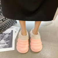 糖果色包頭毛毛拖鞋女外穿厚底2021可愛保暖加絨韓版室內地板棉拖
