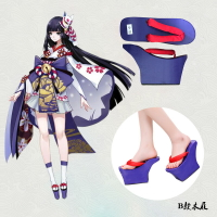 【臺灣公司優質服務】陰陽師人物雪女月見之櫻精吸血姬cos實木屐日本動漫鞋子大號高跟