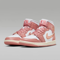 【NIKE 耐吉】休閒鞋 AIR JORDAN 1 MID SE RED STARDUST 金屬乾燥玫瑰 女鞋 FB9892-670