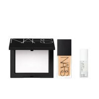 【NARS】裸光底妝獨家組(小白餅+小光瓶粉底/幻彩蜜粉餅/裸光蜜粉餅)