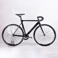 Tisunami Fixie Fixed Gear Bike Single Speed Track Racing Bicycle Aluminum Alloy Frame Carbon Fibre Fork Fit 700C Wheels