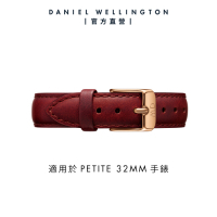 Daniel Wellington DW 錶帶 Petite Suffolk 14mm經典紅真皮錶帶-玫瑰金框 DW00200203