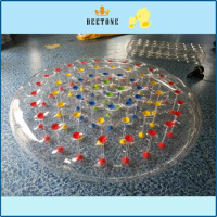 Transparent round color pull point inflatable air cushion, inflatable floating row, floating platfor