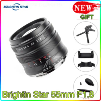 Brightin Star 55mm F1.8 Full Frame Camera Lens Fixed Manual Focus Mirrorless Camera For Nikon Z6 Z7 Canon EOSR Sony A9 A7R3 A7M3