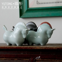 紅鬃 新中式陶瓷擺件馬 影青創意家居客廳辦公室裝飾品商務禮品