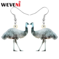 WEVENI Acrylic Australia Emu Bird Earrings Animal Drop Dangle Jewelry For Women Girl Teens Kids Charm Party Decoration Gift Bulk
