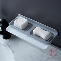 免打孔肥皂盒瀝水壁掛香皂架浴室置物架雙層肥皂架【櫻田川島】