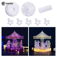 Carousel Swing Silicone Candle Mold DIY Crystal Epoxy Resin Table Ornament Jewelry Pendant Mirror Mould Birthday Party Gift