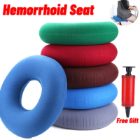 35cm Hip Support Medical Hemorrhoid Seat Pad Inflatable Massage Cushion with Pump Round Ring Pillow Anti Bedsore Donut Chair Pad