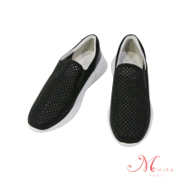 【MIRA】輕量休閒增高鞋-黑-W18466N01(懶人鞋/輕量/淑女鞋/增高鞋/透氣)