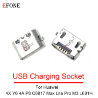 50PCS For Huawei 4X Y6 4A P8 C8817 Max Lite Pro M3 L681H USB Charging Port Dock Plug Connector Socket