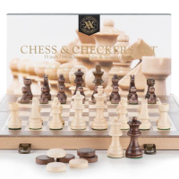 2&amp;1 Wooden Folding Big Chess Set Traditional Classic Handwork Solid Wood Pieces Walnut Chessboard Children Gift Board Game