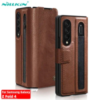 For Samsung Galaxy Z Fold 4 5G Case NILLKIN Aoge Leather Case Luxury Leather Kickstand Case With S-Pen Pocket For Z Fold 4