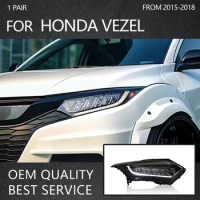 YOFER Car Headlights For Honda Vezel 2015-2018 LED Car Lamps Daytime Running Lights Dynamic Turn Signals Car Accessories