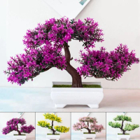 Fake Artificial Pot Plant Bonsai Potted Simulation Pine Tree Potted Ornaments For Home/Room/table Decoration Hotel Garden Decors