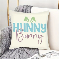 Easter Printed Pillowcase Cushion Pillowcase Suitable for Sofa Bed Room Decoration Hello Spring Happy Easter Easter Bunny