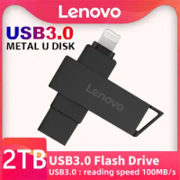 Lenovo 2TB 1TB Usb 3.0 Flash Drive Lightning interface pendrive with 2 in 1 USB-A for Iphone Ipad usb 128GB pen drive Flash Disk