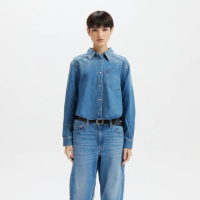 【LEVIS 官方旗艦】女款 襯衫 牛仔襯衫 丹寧襯杉 長袖襯衫 淺藍刷白 上衣 熱賣單品 001BU-0001