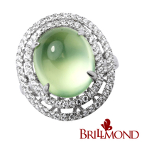 【BRILLMOND】 天然葡萄石 8克拉 925銀台 晶璨戒