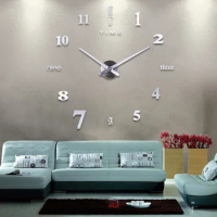 3d Wall Clock Decor Frameless Diy Wall Mute Clock Mirror Surface Sticker Decor Living Room Quartz Needle Home Office Wall L6