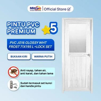 Pintu Kamar Mandi WC Toilet PVC Bukaan Kiri J016 71x195cm Putih - Tidy [INCLUDE PACKING KAYU] -