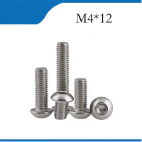Free shipping 40Pcs M2 M3 M4 ISO7380 Alloy Steel 10.9 Level Black Hexagon Socket Button Head Screw Cup Mushroom Cap Screws HW041