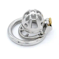 Stainless Steel Male Chastity Cage Small Men's Locking Belt Restraint Device 265 Cock Rings Chastity