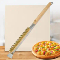 Excellent BBQ Rack Cleaning Brush Soft Bristles Clean Lightweight Anti-rust Pizza Oven Scraper