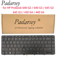 Padarsey Replacement US Keyboard for HP Probook 640 G2 640 G3 645 G2 645 G3 430 G4 440 G4 Laptop Backlight with Pointer