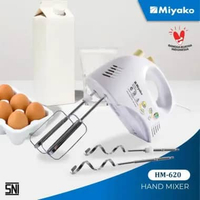 Miyako Hand Mixer HM - 620 TANPA MANGKOK - Termasuk Beater Dough Hook Garansi Resmi Pengadon Mikser 
